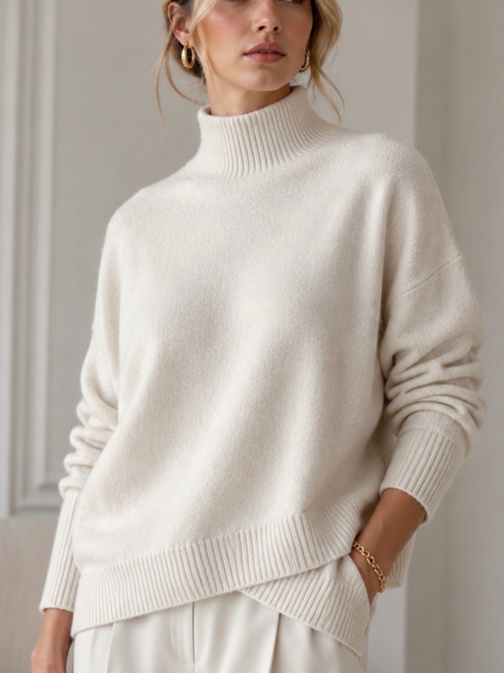 NEW Express Cream Cowl Neck Sweater
